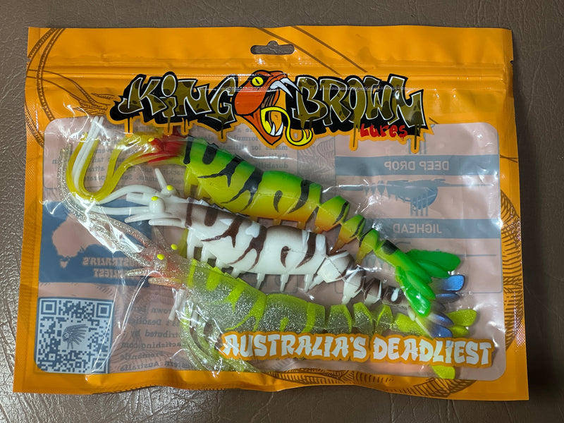 KING BROWN LURES - Killer Prawn 270mm soft plastic - 3 PACK