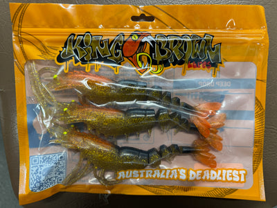 KING BROWN LURES - Killer Prawn 270mm soft plastic - 3 PACK
