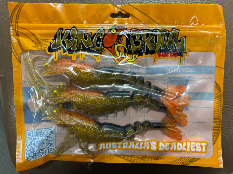 KING BROWN LURES - Killer Prawn 270mm soft plastic - 3 PACK