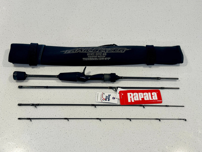 RAPALA Trail Blazer Mini Ops 56 - Blackout Edition - 4 Piece Travel Rod