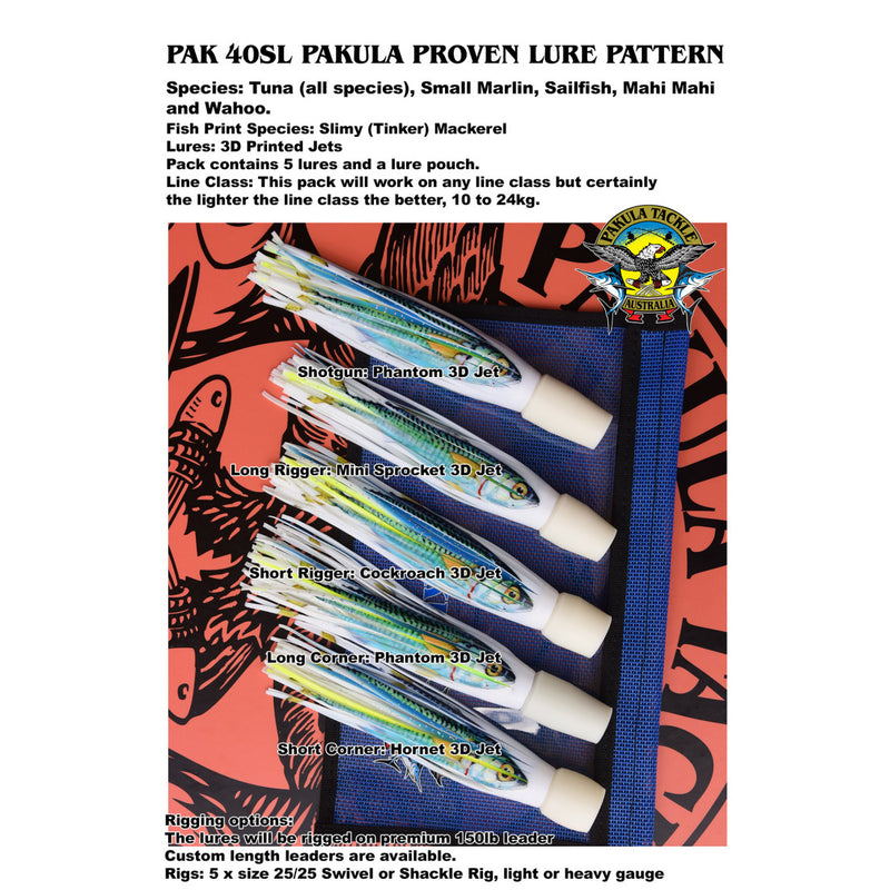 Pakula Pak 40 - Slimy (Tinker) - Fish Print Light Tackle Rat Pack - RIGGED