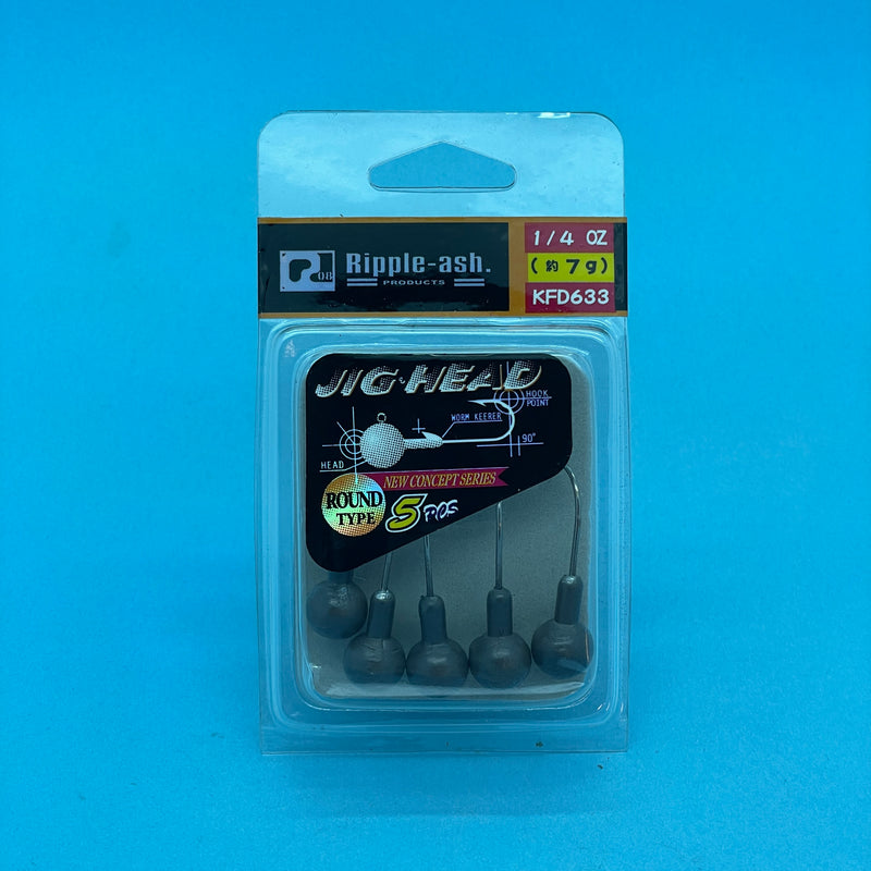 Ripple-Ash Tungsten Jig Head Size 1/0 1/4 oz x 5