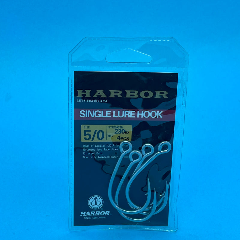 Harbor Single Inline Hooks Size 5/0 x 4