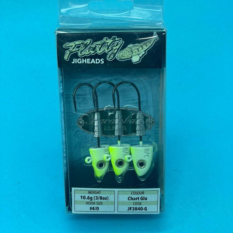 Barambah Flatty Jig Heads - 3/8oz 4/0