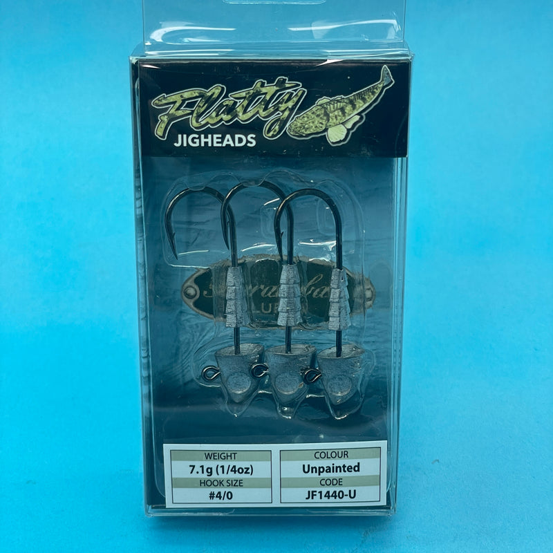 Barambah Flatty Jig Heads - Unpainted - 1/4oz 4/0