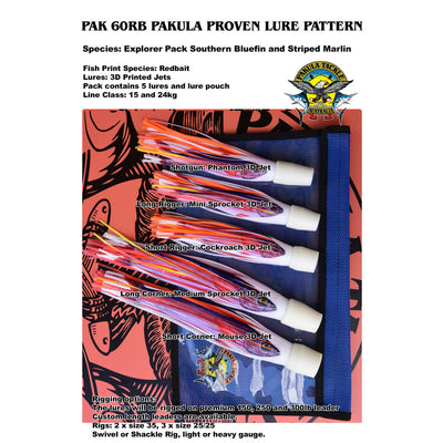 Pakula Pak 60 - Redbait Fish Print Explorer Pack - UNRIGGED