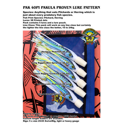 Pakula Pak 40 - Pilchard (Sardine) - Fish Print Light Tackle Rat Pack - RIGGED